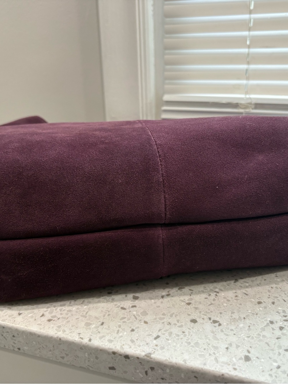 NWT Geniune Leather Suede Slouch Hobo Shoulder Bag in Deep Plum - Picture 6 of 12
